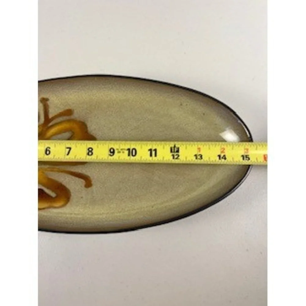 Pier 1 Kioko Hand Painted Stoneware‎ Oval Serving Dish Tray